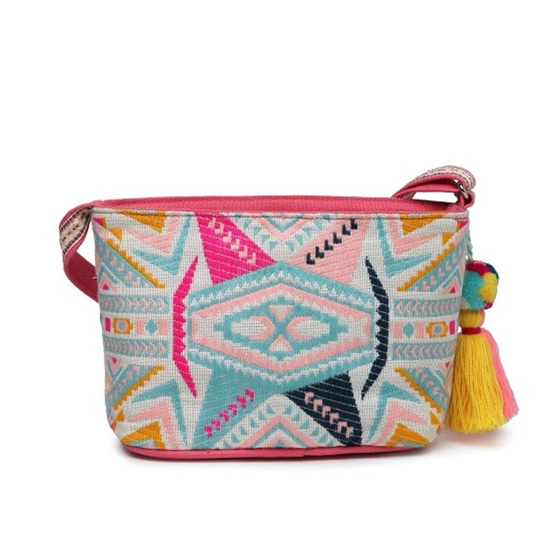 Women Geometric Printed Crossbody Cotton Sling Bag